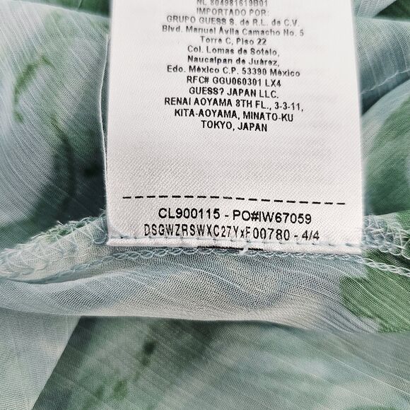 GUESS Green Marble Print Sheer Belted Maxi Duster Dress Long Sleeve Size S - Picture 6 of 8